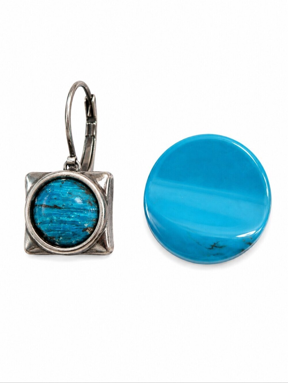 3/$30 VTG Mismatched Turquoise Metal Earrings